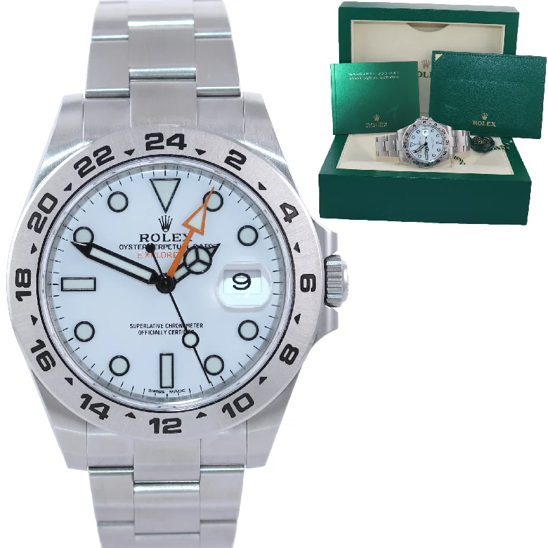 Luxury Sports Watches for Men-2022 Service Rolex Explorer 2 42mm Polar 216570 White Steel Oyster GMT Watch Box