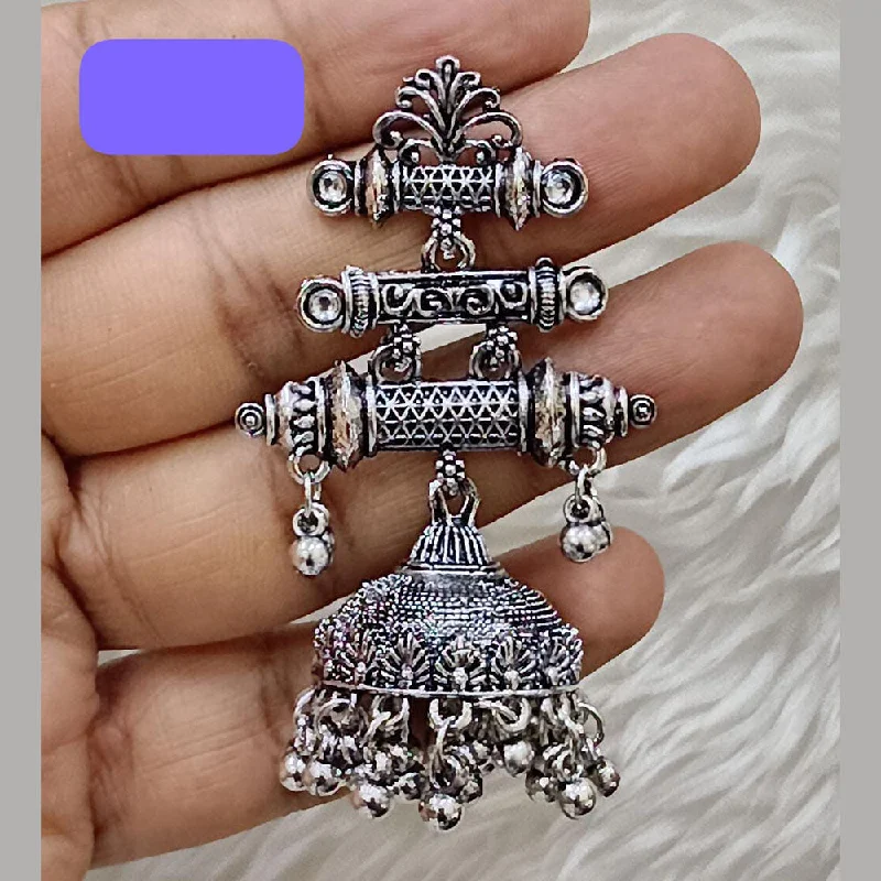 Bohemian Style Earrings-Abhinandan Oxodised Plated Ghungroo Dangler Earrings