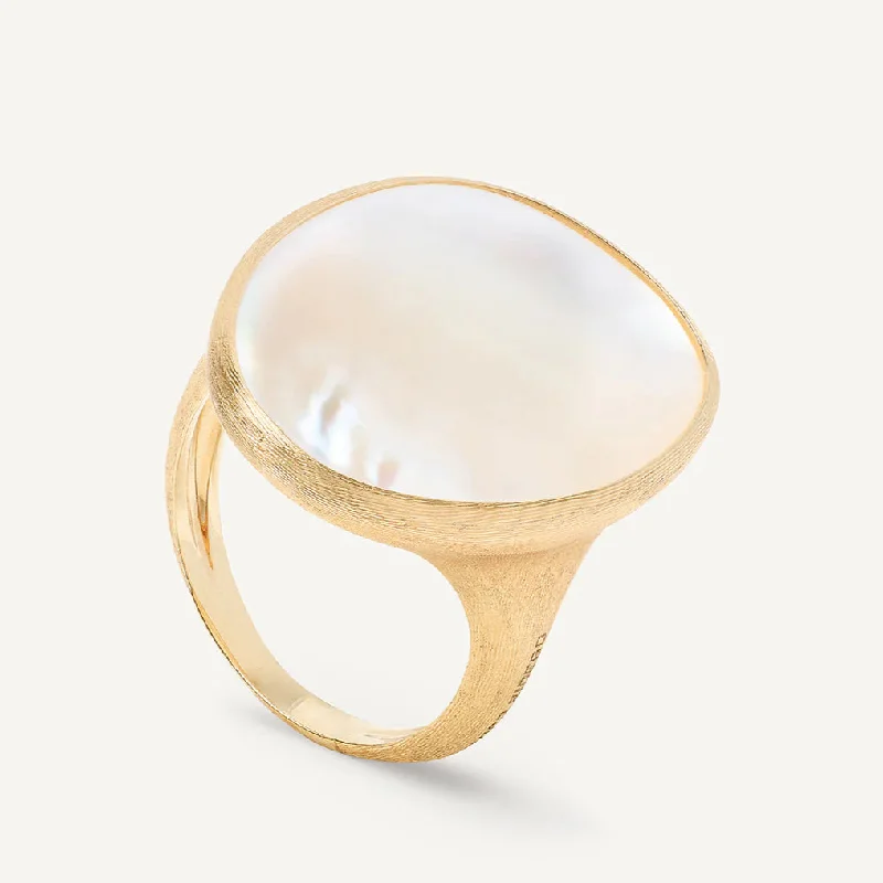 Black Diamond Rings-Lunaria Mother of Pearl Ring