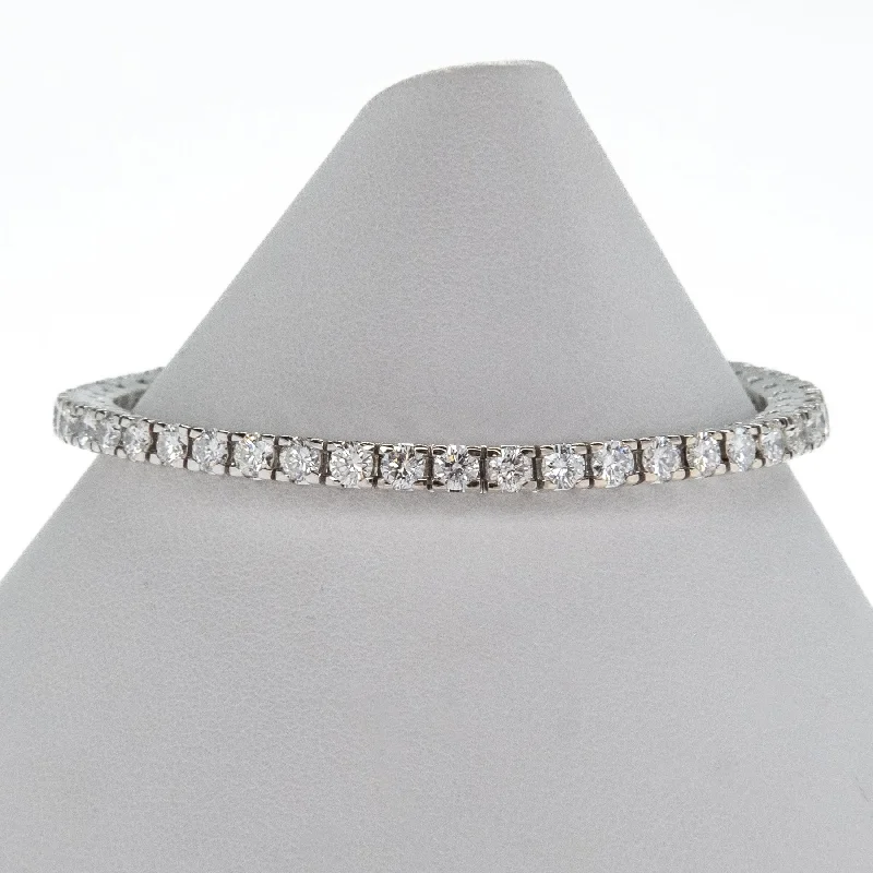 Custom Wedding Bracelets-6.25ctw Diamond Tennis Bracelet in 14K White Gold