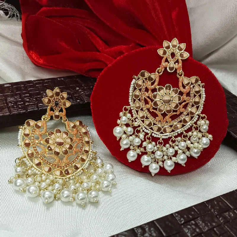 Wedding Earrings for Brides-Darshana Jewels Meenaakri & Beads Gold Plated Dangler Earrings