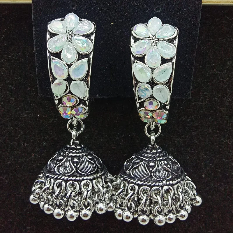 Eco-Friendly Earrings-SP Jewellery Oxidised Plated Crystal Stone Jhumki Earrings