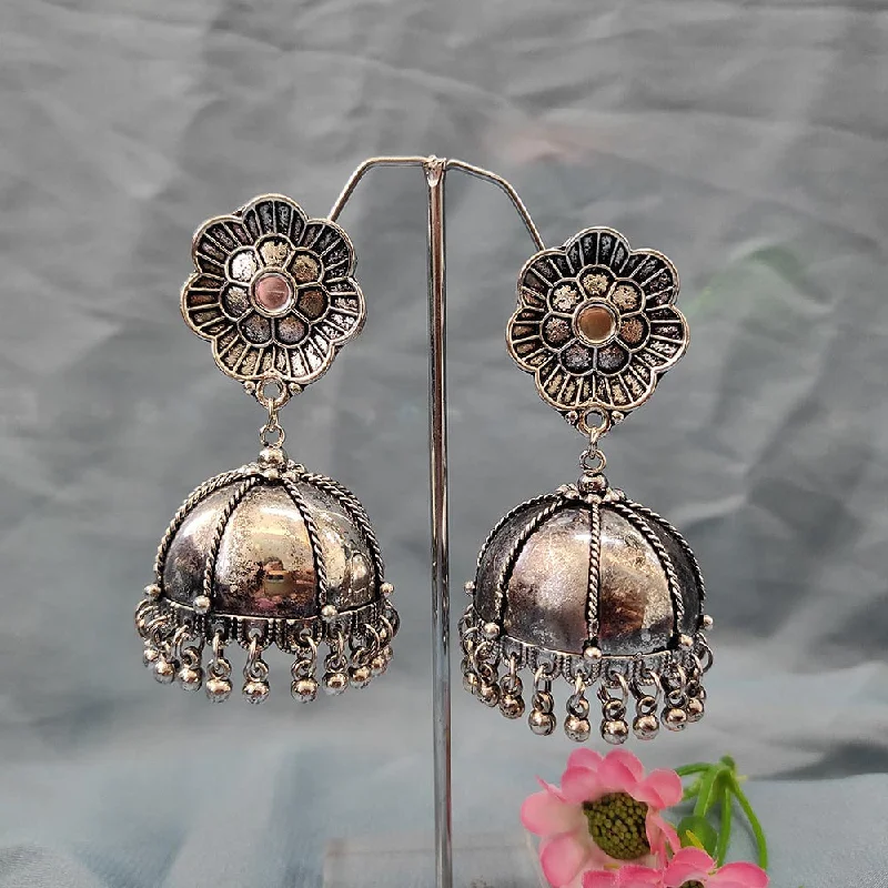 Colorful Beaded Earrings-Darshana Jewels Oxidised  Plated Jhumki Earrings