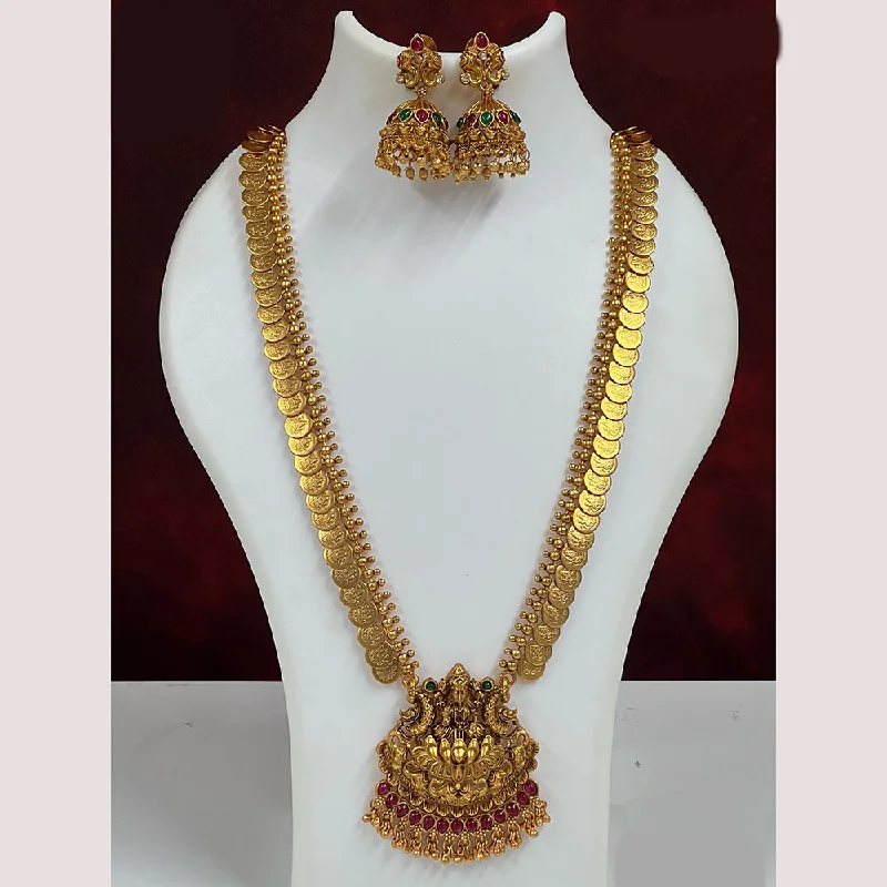 Fashionable Boho Necklaces-Diksha Collection Gold Plated Pota Stone Necklace Set