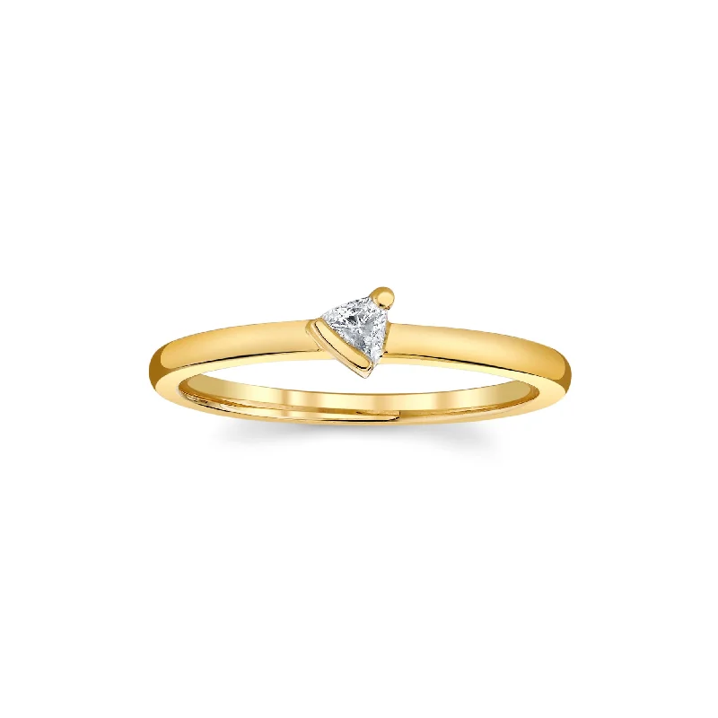 Customized Gold Rings-Mini Diamond Trinity Ring | Ready to Ship