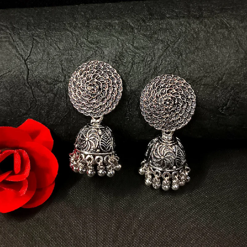 Colorful Resin Earrings-Darshana Jewels Oxidised Plated Jhumki Earrings