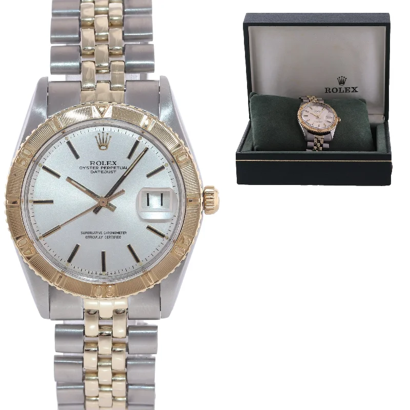 Men’s Watches with Multi-Layer Dials-VINTAGE Rolex DateJust 1625 Turn-O-Graph 36mm Steel Gold Thunderbird Date Watch