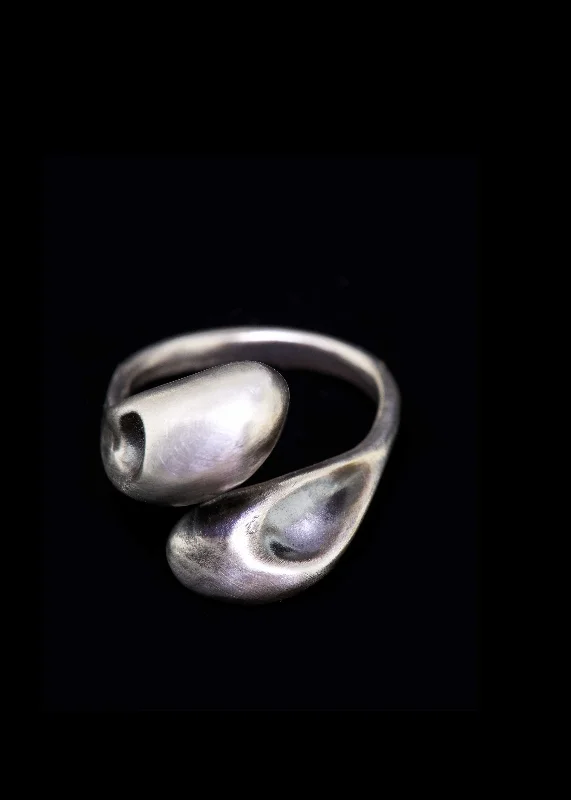 Simple Gemstone Rings-Double Headed Snake Ring