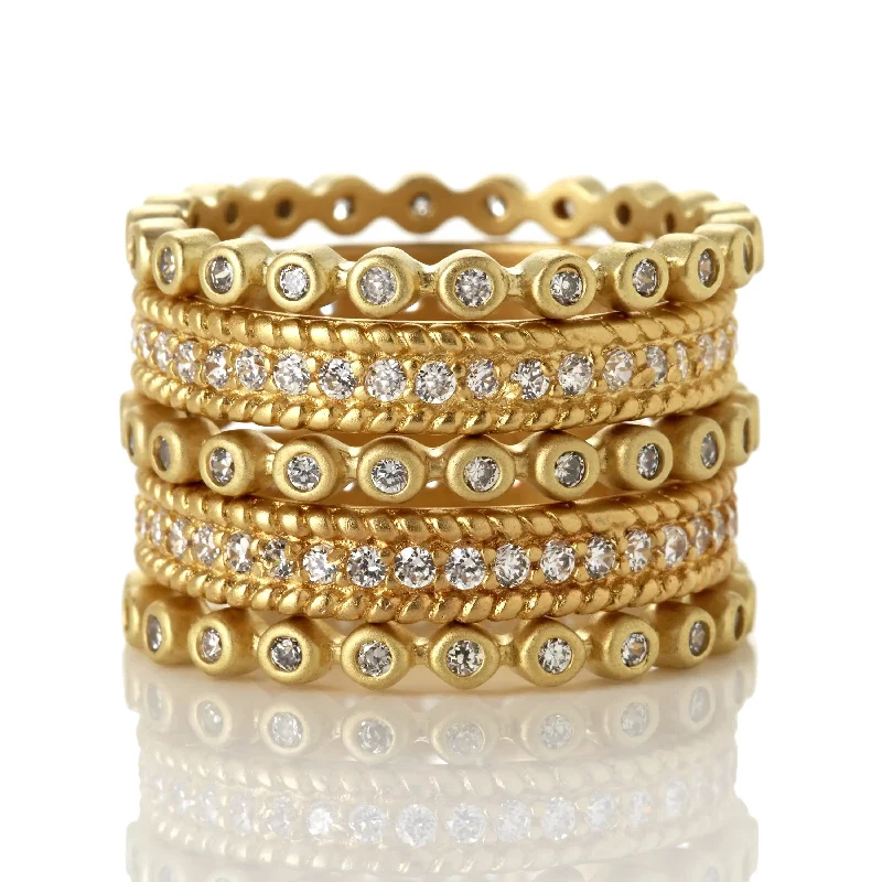 Statement Rings for Women-Signature Pavé 5-Stack Ring