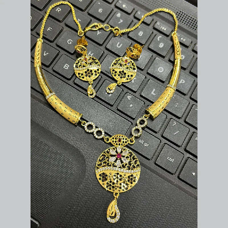 Unique Personalized Necklaces-Pari Art Jewellery Forming Gold Necklace Set