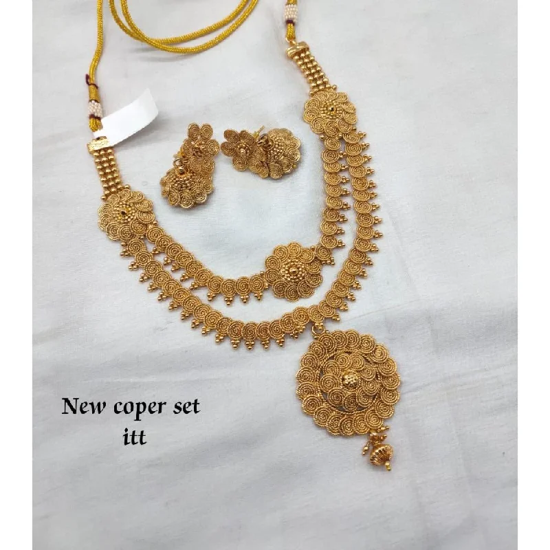 Unique Personalized Necklaces-Akruti Collection Gold Plated Necklace Set