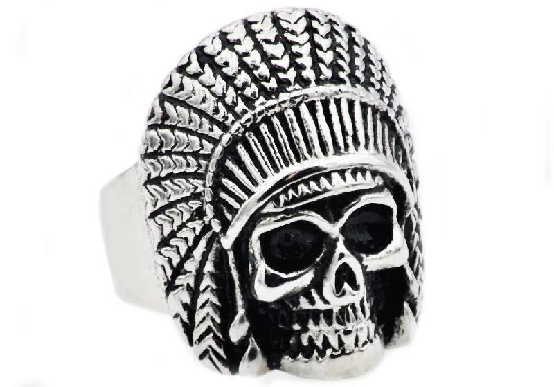 Modern Wedding Bands for Men-Mens Stainless Steel Skull Ring