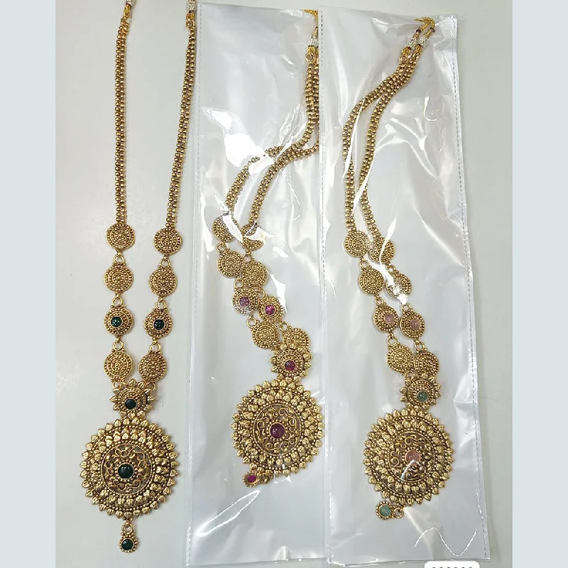 Designer Necklaces for Women-Rani Sati Jewels Gold Plated Necklace Set (1 Piece Only)