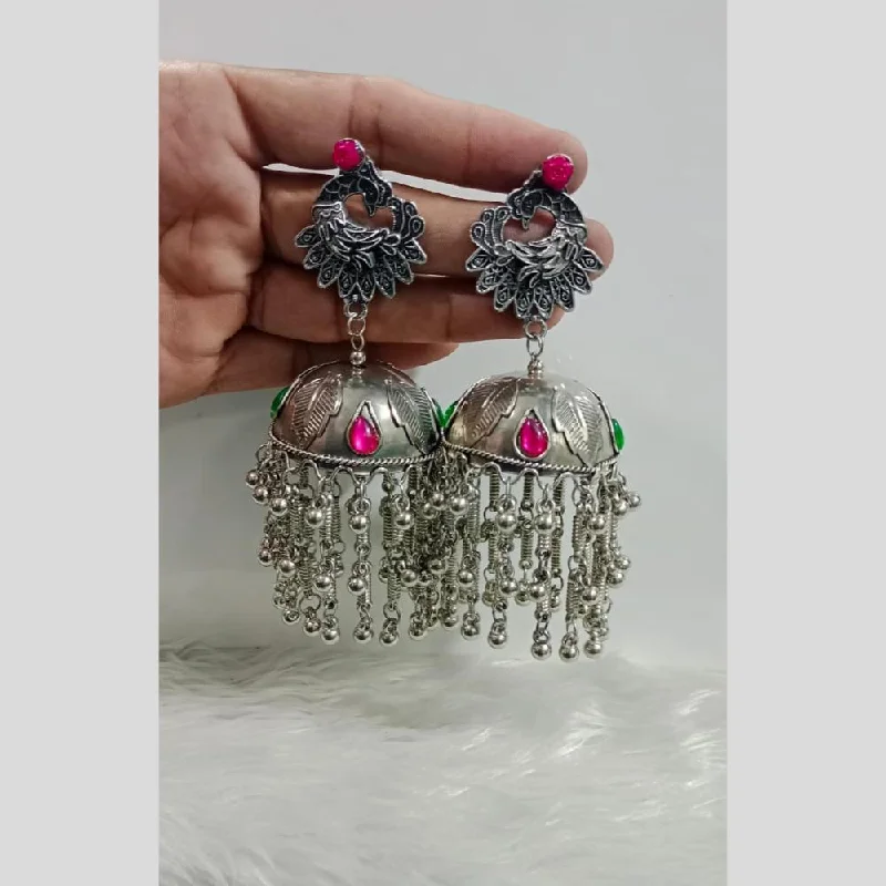 Artisanal Earrings for Sale-Pooja Bangles Oxidised Plated Jhumki Earrings