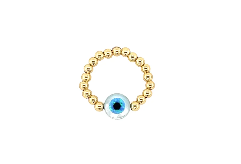 Chunky Silver Rings-Medium Evil Eye Ring