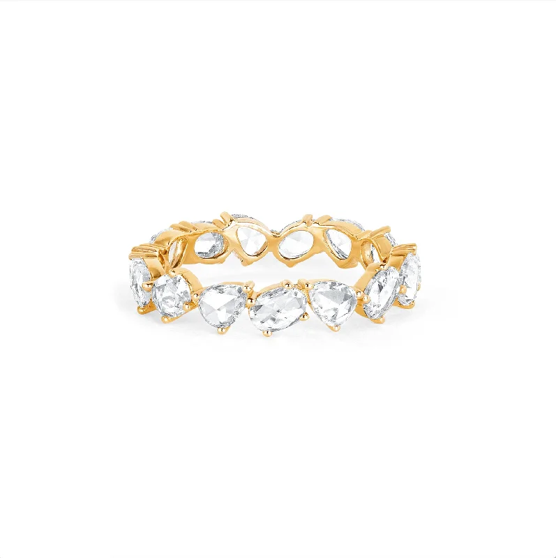 Handmade Gold Rings-Eau de Rose Cut Multi Shape Diamond Band | Ready to Ship