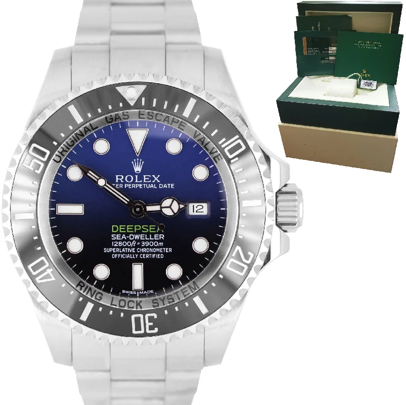 Smart Watches with Fitness Coaching-Rolex Sea-Dweller Deepsea James Cameron Blue Black 116660 44mm Watch B+P