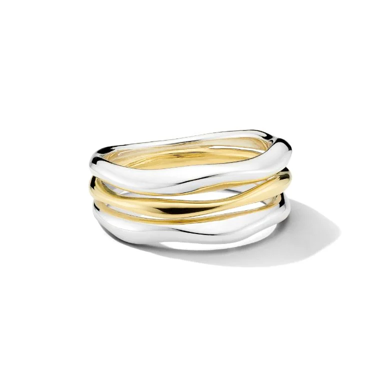 Personalized Engagement Rings-Chimera Triple Band Squiggle Ring