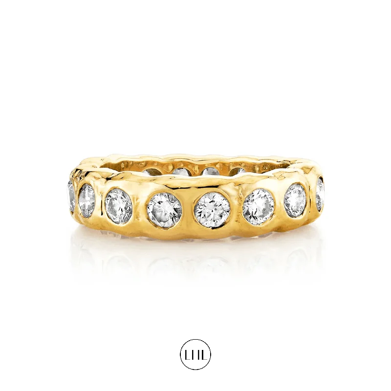 Diamond Wedding Rings-Graduated Round Diamond Eternity River Ring | Ready to Ship