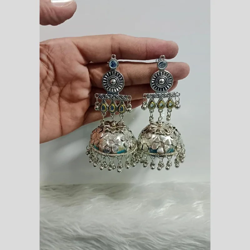 Unique Gold Earrings-Pooja Bangles Oxidised Plated Jhumki Earrings