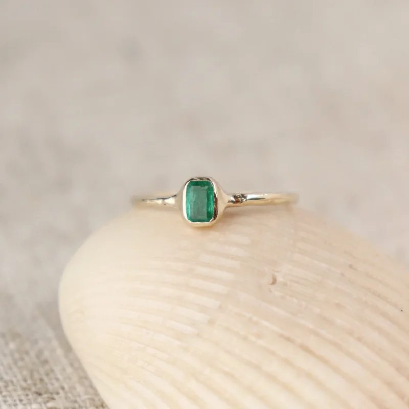 Stackable Engagement Rings-From Isla Mini Emerald Ring