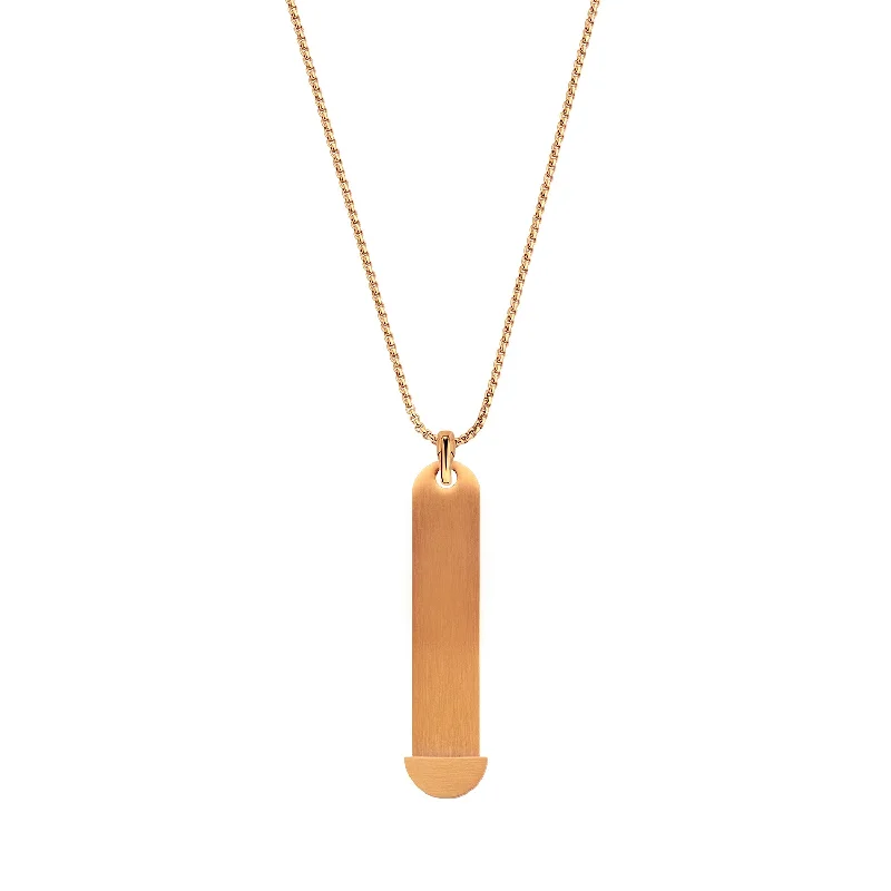 Simple Gold Bead Necklaces-Mesh charm necklace rosé gold