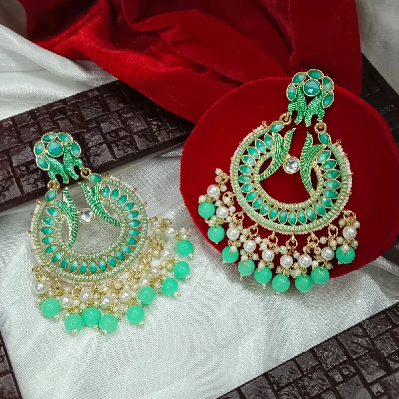 Sterling Silver Stud Earrings-Darshana Jewels Meenaakri & Beads Gold Plated Dangler Earrings