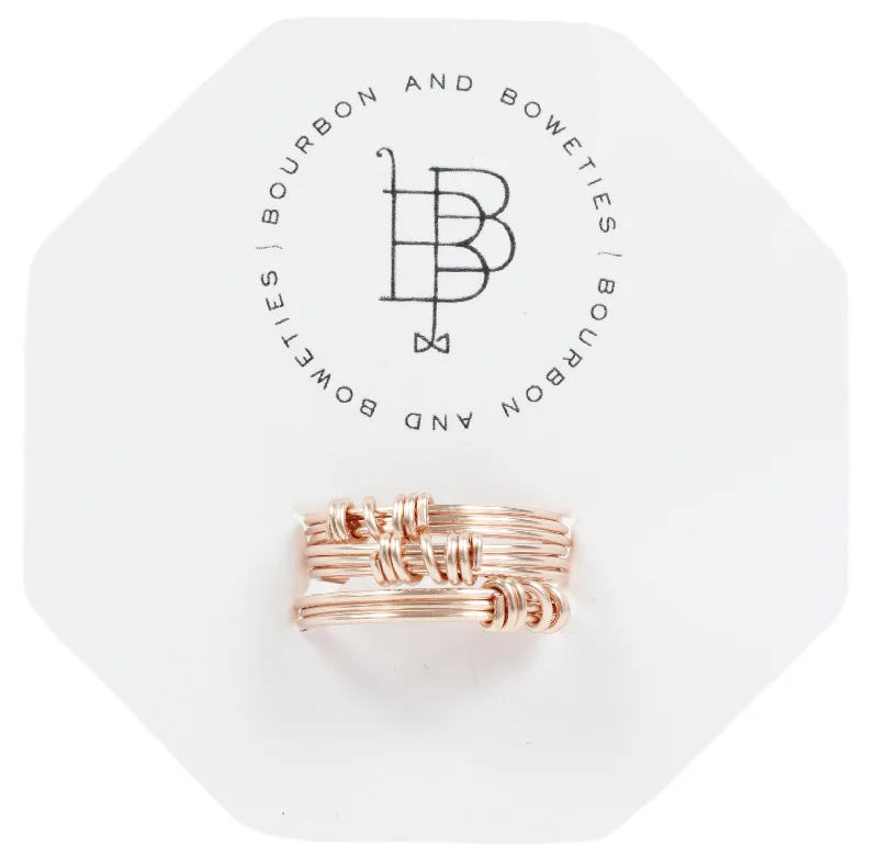 Elegant Engagement Rings-Rose Gold Stackable Ring Set