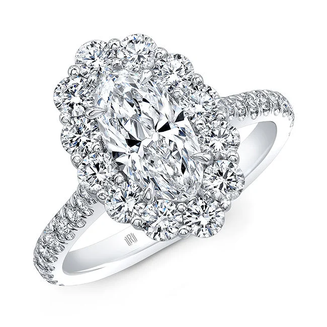 Designer Diamond Rings-Oval-Cut Diamond Engagement Ring