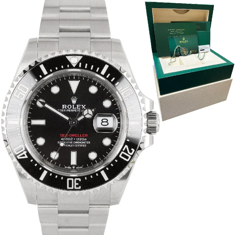 Leather Strap Designer Watches-2021 Rolex Red Sea-Dweller 43mm MK II 50th Ann Stainless Steel 126600 B+P Watch