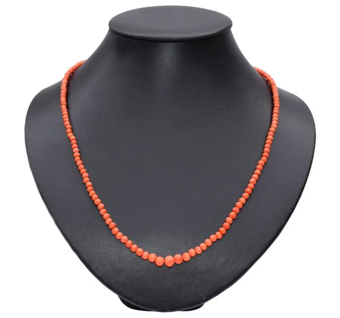 Trendy Silver Necklaces-Victorian Coral Necklace