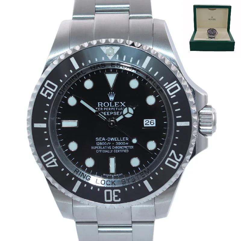 Chronograph Watches for Men-Rolex Sea-Dweller Deepsea 116660 Stainless Steel 44mm Black Watch Box