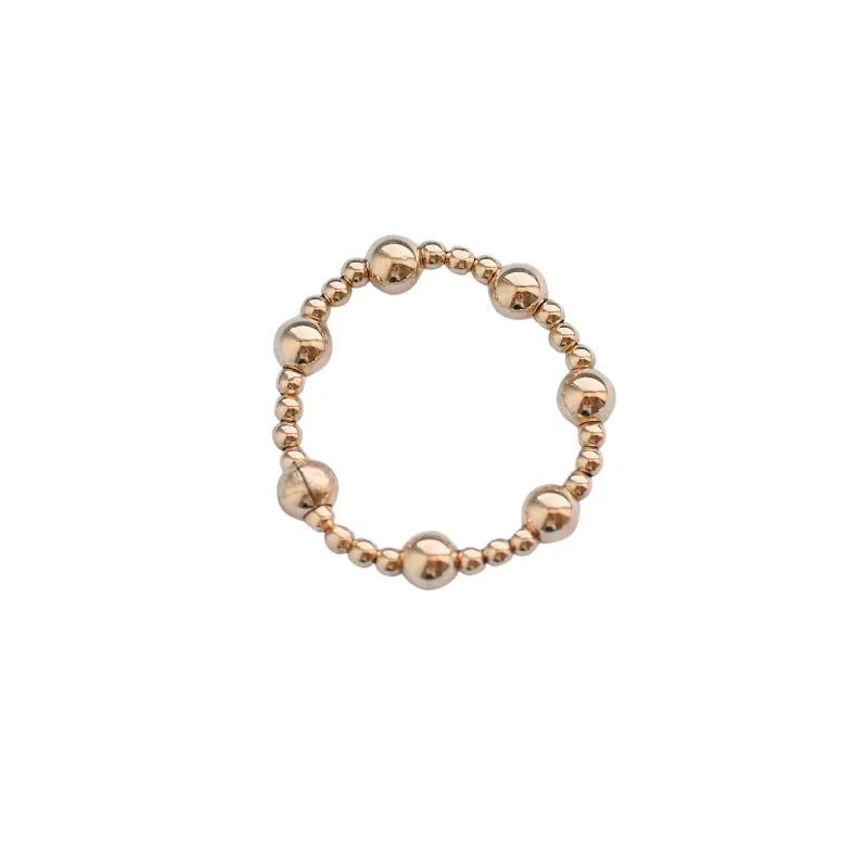 Simple Diamond Rings-"ANGELINA" 14K Gold Filled Stretchy Ball Beaded Ring