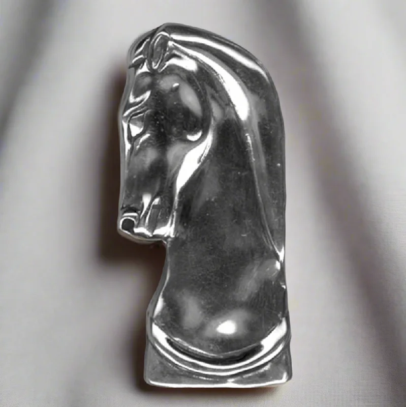 Custom Wedding Brooch for Bridesmaids-Greek Parthenon Horse Head Brooch in Sterling Silver (K-87)