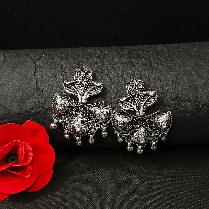 Mixed Metal Earrings-Darshana Jewels Oxidised Plated Dangler Earrings