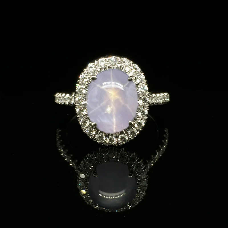 Silver Promise Rings-Star Sapphire Ring