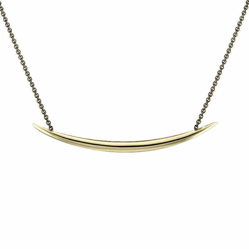 Trendy Gold Necklaces-Quill Pendant - Yellow Gold Vermeil