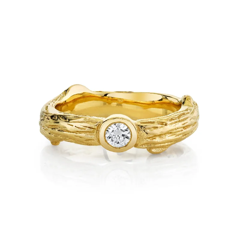 Trendy Stackable Rings-Large Rose Thorn Single Diamond Band | Ready to Ship