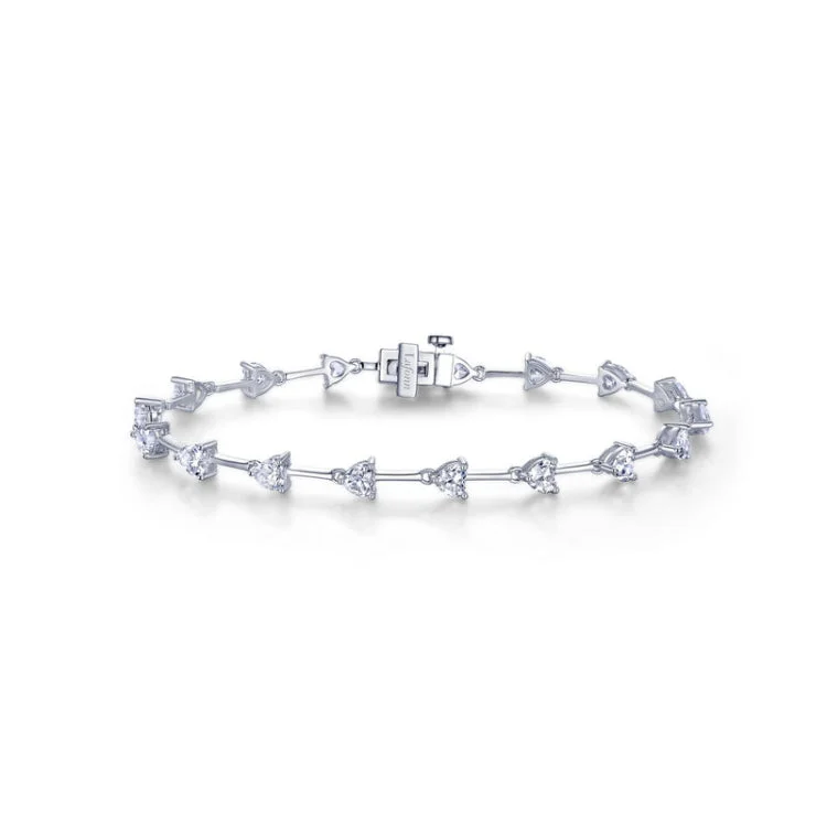 Luxury Bracelets for Weddings-Heart Station Bracelet