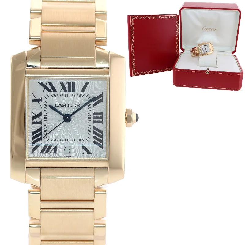 Luxury Men’s Watches with Diamond Detailing-Cartier Tank Francaise W5000156 1840 18K Yellow Gold 28x32mm Automatic Watch