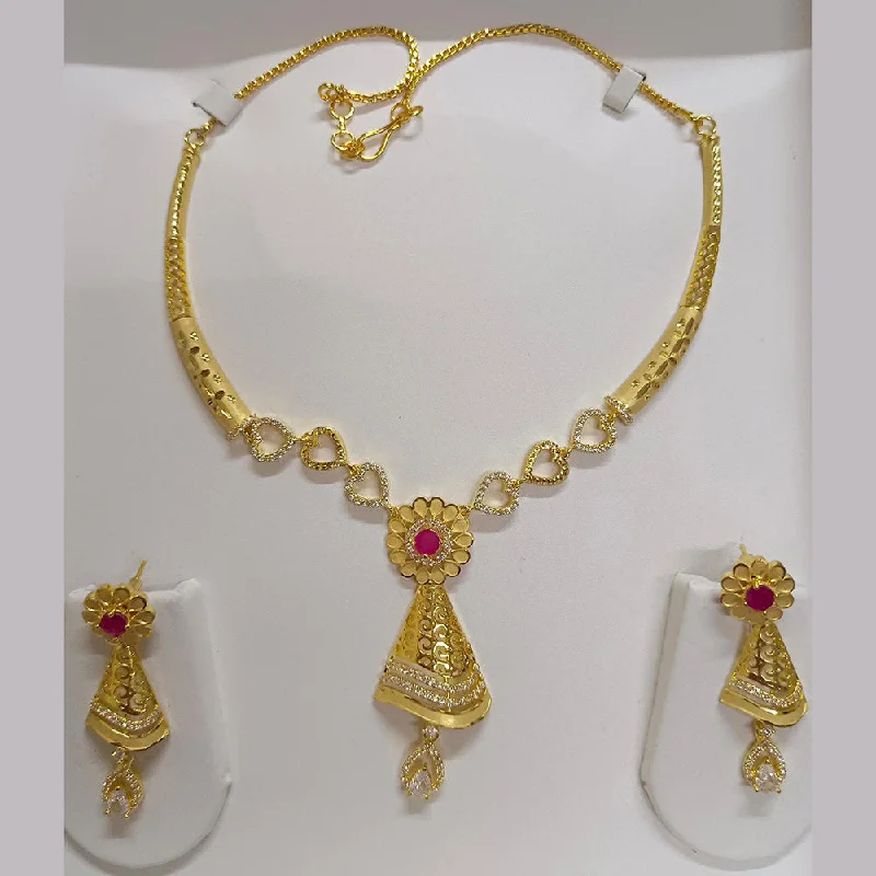 Large Gold Pendant Necklaces-Pari Art Jewellery Forming Necklace Set