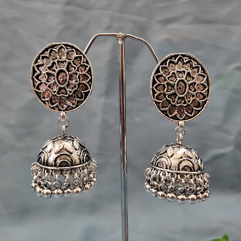 Fine Jewelry Earrings-Darshana Jewels Oxidised  Plated Jhumki Earrings