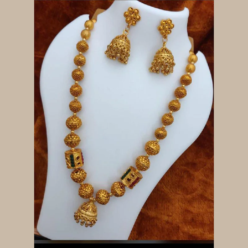 Custom Letter Necklaces-India Art Gold Plated Necklace Set