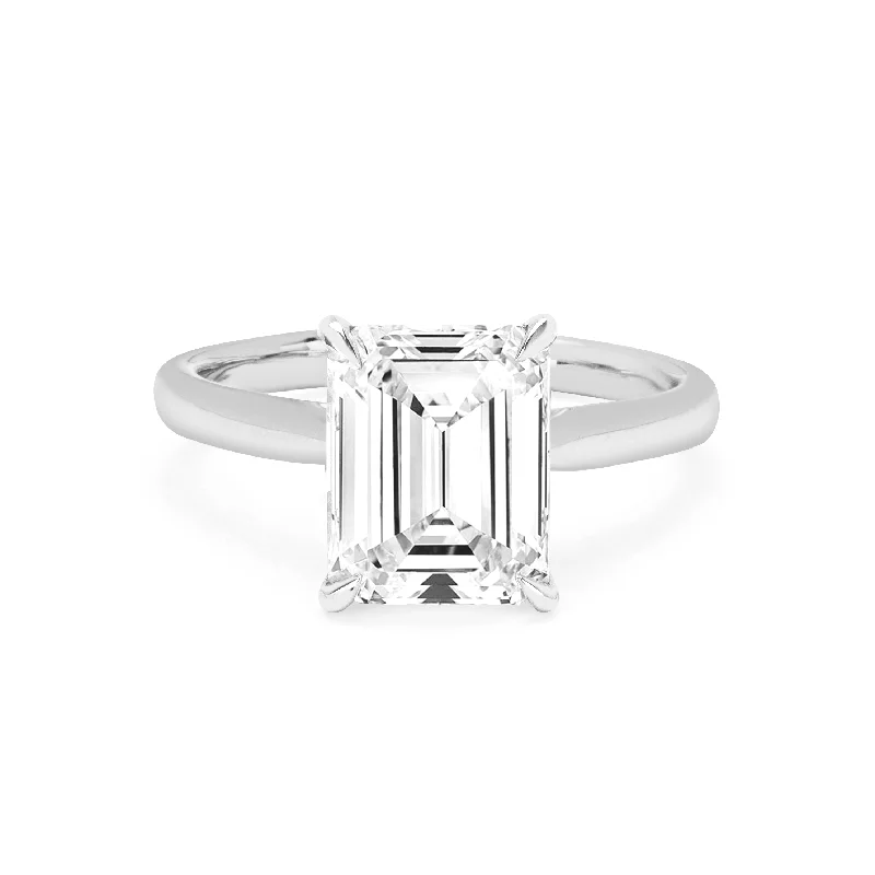 Elegant Sapphire Rings-Eternal Emerald Cut Diamond Setting