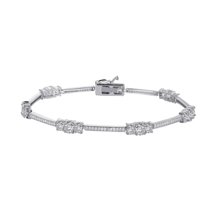 Silver Friendship Bracelets-Stylish Station Bracelet