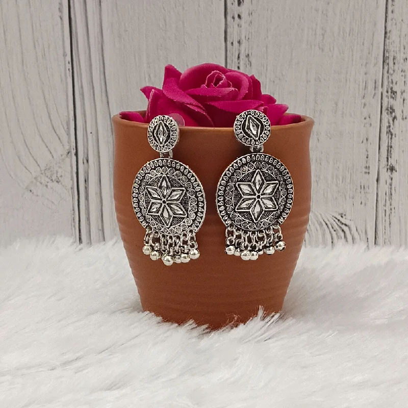 Art Deco Earrings-Darshana Jewels Oxidised Plated Dangler Earrings