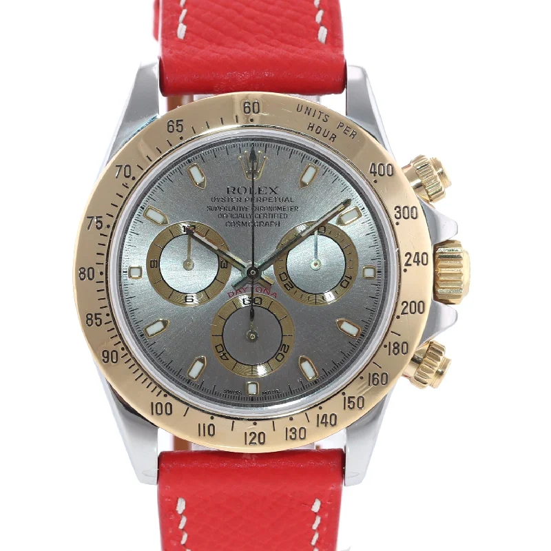 Custom Watches for Anniversary Gifts-Rolex Daytona Cosmograph 116523 Slate Grey Steel Gold Two Tone Watch