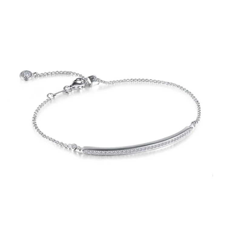 Silver Plated Bracelets-Adjustable Bar Bracelet