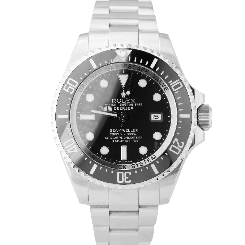 Personalized Watches for Special Gifts-MINT Rolex Sea-Dweller Deepsea 116660 Stainless Steel 44mm Black Dive Watch