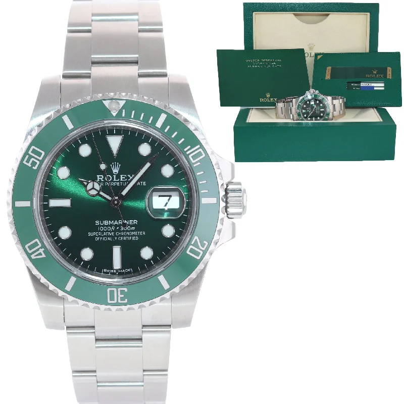 Affordable Smart Watches for Women-MINT 2014 PAPERS Rolex Submariner Hulk Green Dial Ceramic 116610LV Steel Watch